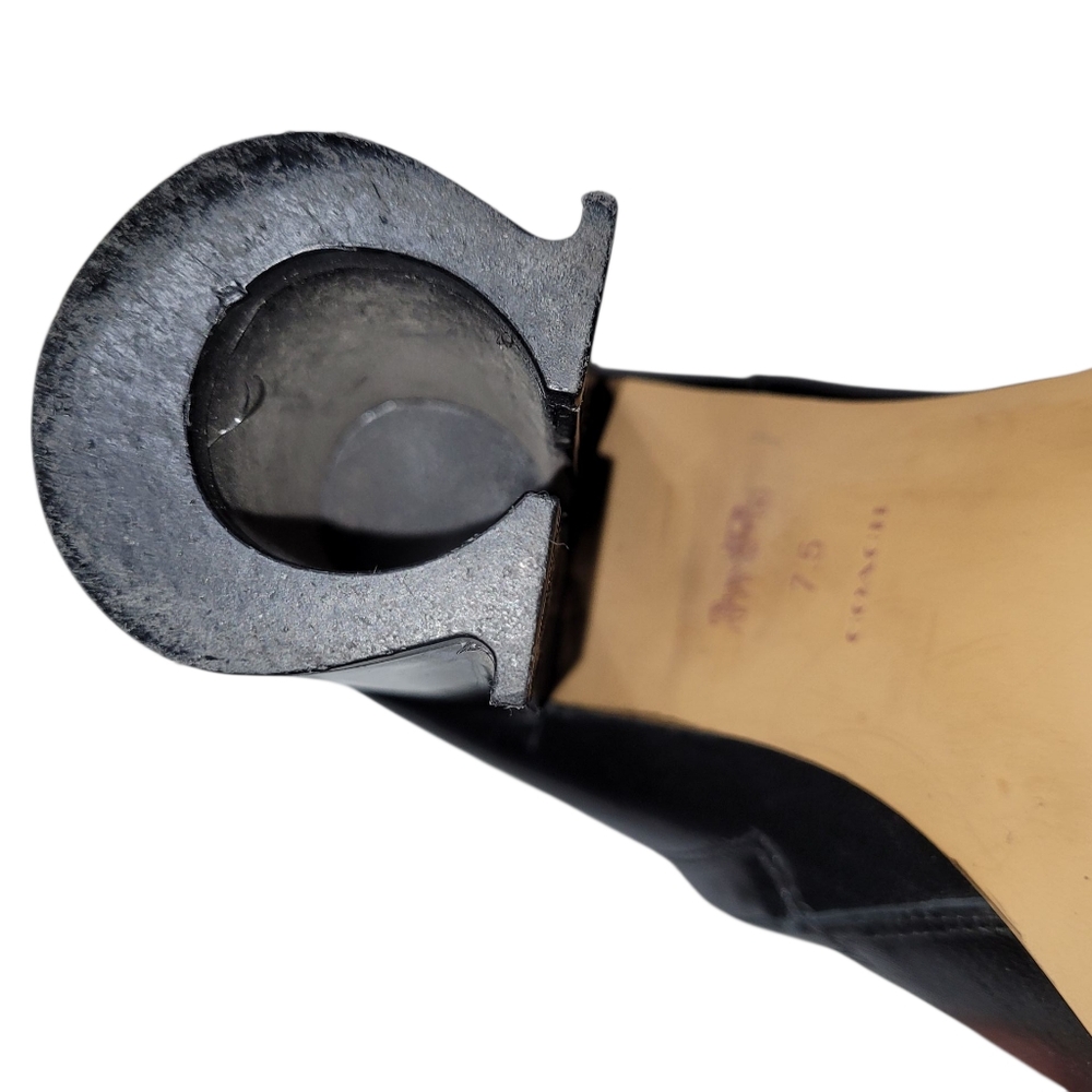 Coach Brielle  Black Leather Ankle Almond  Heeled Booties 7.5 - Picture 4 of 11